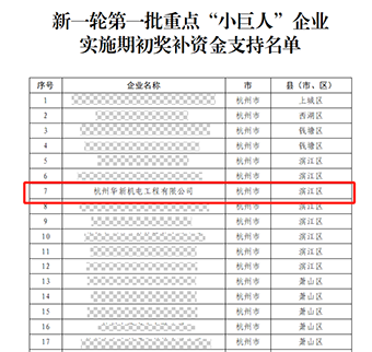 華新機電晉升國家重點“小巨人”啦！